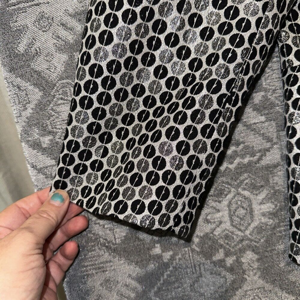 PETER NYGARD WOMEN BLACK & WHITE PATTERN Single Button BLAZER SZ 10 - Picture 2 of 8